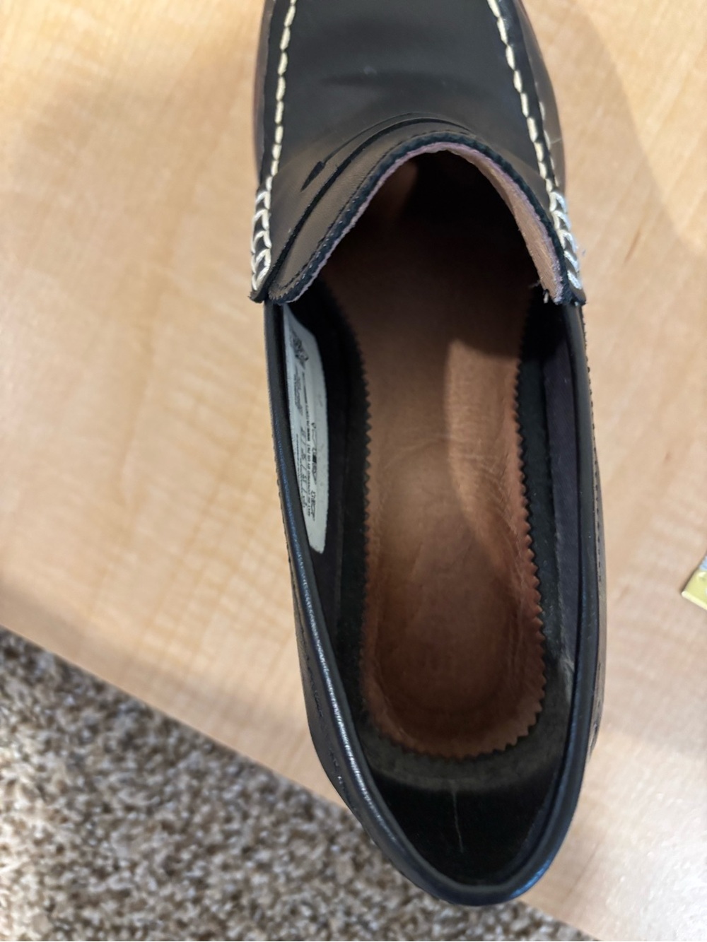Sperry’s Classic Black Leather Block Heel Loafers - Picture 9 of 9